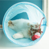 Foldable Pet Cat Toy Tunnel ring paper two-way tunnel with hanging two balls for cat Kitten playing Funny drill bucket 8 colors