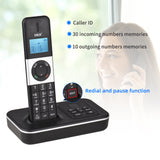 D1002 TAM-D 2-Handset Cordless Phone with Answering Machine Caller ID/Call Waiting LCD Screen Display 16 Languages for Office
