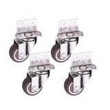 Furniture Casters Crib Rubber Wheel L type 1/1.25/1.5/2 inch Swivel Mute Brake Caster Furniture Hardware Fittings set of 4
