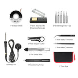 14 in 1 Soldering Iron 60W Adjustable Temperature Welding Soldering Iron with ON/OFF Switch 5pcs Soldering Tips Solder Sucker
