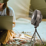 Tripod Air Cooling Fan Rechargeable Portable Cooler Fan 3 Gear Adjustable Low Noise Home Appliances for Summer Picnic BBQ