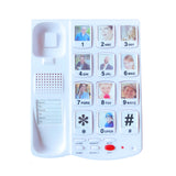 Big Button Corded Phone for Elderly Seniors, Large Button Landline Phone for Old People with Replaceable Picture Memory Key, Amp
