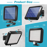Solar Power Wall Light Outdoor Motion Sensor Light 56 LED Security Night Light For Garden Garage Driveway Porch Fence