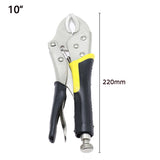 10“Inch Pincers Locking Forceps Adjustable Tightening Clamp Vice Grips Vigorous Pliers With Elastic Rubber Handle Tools