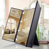Tri-Fold Makeup Mirror with LED Light Portable Travel Compact Pocket Mirrors Travel Fold Cosmetic Mirror KG66