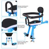 Front Mount Child Bicycle Seat Kids Saddle Children Safety Front Seat Saddle Cushion with All-around Handrail for Mountain Bike