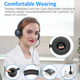 New Bee H360 3.5mm/USB Wired Telephone Headset Call Center Earphone with Mic On Ear Computer Headphone Volume Control Headset