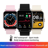 ZW23 New Smart Watch Men Smartwatch Women Bluetooth Call Waterproof Fitness Tracker Music Control Body Temperature Measure