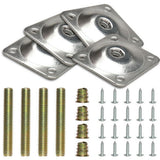 4pcs Leg Fixing Mounting Plates Table Feet Sofa Legs Brackets With Screws For Home Furniture Cabinet Hardware