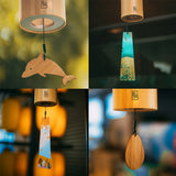 Home Decor Chord Wind Chimes Handmade Bamboo Wooden Music Chimes Windchime for Home Room Decor Wall Decor Boho Windbell Macrame