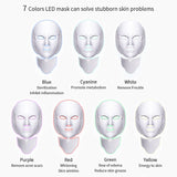 7 Colors LED Mask Light Therapy Facial Mask with Neck Skin Rejuvenation Anti-aging Beauty Therapy Skin Care Whitening Instrument