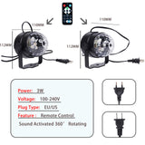 Sound Activated Rotating Disco Ball DJ Party Lights 3W 3 LED RGB LED Stage Light For Christmas Wedding Sound Party Lights
