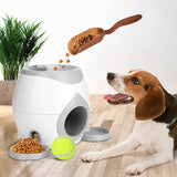 Tennis Launcher Pet Dog Feeding Interactive Toy Automatic Throwing Machine for Food Reward with 2 Balls Slow Feeder for Dogs