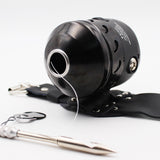 JG 25 Fishing Reel Slingshot Compound Bow Hunting Speed Ratio 3.3:1 Closed Metal Coil Wheel 5# PE 40M Use with Wristband Darts