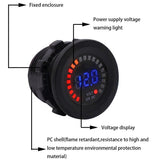 Waterproof DC12V RD Digital Voltmeter Three Wires Vehicles Motorcycles Boat Cars Voltage Panel Meter LED Display Color
