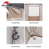 Naturehike Outdoor Portable Move Shower Changing Tent Sunscreen Waterproof Lightproof Outdoor Hiking Private Toilet Camping Tent
