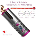 Rechargeable Automatic Hair Curler Women Portable Hair Curling Iron LCD Display Ceramic Curly Rotating Curling Wave Styer