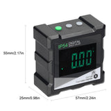 4*90° IP54 Digital Inclinometer LCD 360° Digital Slope Level Four Side Magnetics Multifunction Protractor Data Hold Function