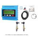 TUF-2000M DN15-100 DN50-700mm DN80-6000 DN300-6000 Digital Ultrasonic Flowmeter Module Sensor Indicator Counter Water Flow Meter