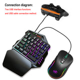 HXSJ V500 One-handed Wired Gaming Keyboard Converter Durable USB 2.0 Gaming Keyboard for PS for Xbox One N-SWITCH for Xbox 360