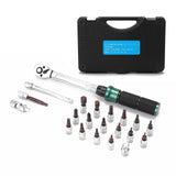 10-60N.m 3/8 Inch Drive 7 PCS Preset Torque Wrench Bits Set Quick Release Adjustable Torque Wrench Bicycle Car Auto Repairs