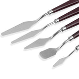 5 Pieces Painting Knives Set Stainless Steel Spatula Palette Knife Oil Painting Accessories Color Mixing Set for Canvas Acrylic