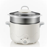 220V 2.5L Electric Cooking Pot Multifunction Mini Hot Pot Non-stick Multi Cooker Electric Steamer Hotpot White/Pink Color