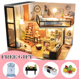 CUTEBEE DIY Dollhouse kit Wooden Doll House Miniature House Furniture Kit Toys for children Christmas Gift TD32