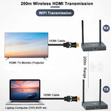 660ft Wireless HDMI Video Transmission Wireless TV HDMI Transmitter Receiver ( TX + RX ) With IR WIFI Antenna Extender Kit 200m