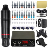 Tattoo Kit Professional Rotary Tattoo Machine Pen Kit with Cartridges Needles Permanent Makeup Tattoo Machine Set for Body Art
