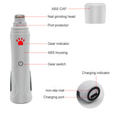 Dog Nail Grinder Pet Nail Clipper USB Electric Painless Cats Dogs Paws Grooming Trimmer With LED Light 3-Speed Low Noise