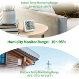 Digital Indoor Outdoor Thermometer Hygrometer - Wireless Temperature Monitor Humidity Gauge For Home Nursery Baby Room