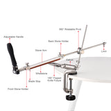 Knife Sharpener System with 4 Whetstones Clip-on Knife Sharpener Kit 360-degree Rotation Fixed Angle Alloy Knife Sharpener