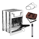 Camping Wood Stove Portable Folding Lightweight Stainless Steel Wood Stove Backpacking Stove for Outdoor Survival
