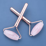 Genuine Rose Quartz Jade Roller Crystal Gemstone Therapeutic Massage Firming Facial Skin Remove Puffy Smooth Wrinkles Lift Tool