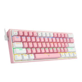 K617 Rainbow USB Mini Mechanical Gaming Keyboard Blue Switch 61 Keys Wired detachable cable,portable for travel