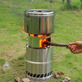 Large Size Camping Wood Stove Stainless Steel Removable Portable Gas Wood Stove Outdoor Folding Wood Stove Essential Goods
