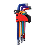KKmoon Long Arm Allen Wrench Set 9 Different Sizes Universal Wrenches L-Key Chrome Vanadium Steel Metric Hex Key Kit (Red)