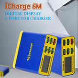MECHANIC USB Multi Port Charger Icharge 6M QC 3.0 Mobile Phone Tablet Fast Charging Intelligent Digital Display Multi Interface