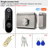 YiToo Waterproof Fingerprint Door Lock WiFi Smart Electric Lock Tuya App Remotely RFID Card Suitable For Wooden Door Metal Door