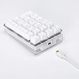 Mechanical Numeric Keypad GATERON Brown Switch Wired Gaming Keypad Crystal Case White Backlit 21 Keys Mini Numpad Keypad