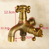 European Wall Mounted Brass Water Faucet Classic Antique Water Tap Dual-purpose for Home Garden Bathroom Bath Elegant