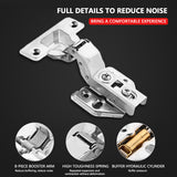 10/20pcs Hinge Soft Closing Full Overlay Door Hydraulic Hinges No-Drilling Hole Clip-On For Cabinet Cupboard Furniture Hardware
