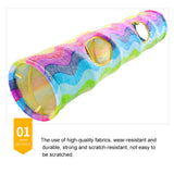 Hot Foldable Pet Cat Tunnel Holes Rainbow Cat Channel Cat Tent Cat Litter Training Toy For Cat Animal Play Tunnel Tube Toy