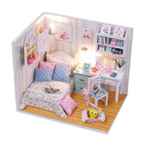 Wooden Miniature Doll House Furniture Children Adult Villa Model Building Kits for Children Gift 3D Wooden Craft Dollhouse Toy