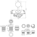 2 players Joystick Arcade DIY Kit LED parts button + Joysticks + USB encoder controller for Mame for Raspberry Pi 3