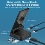 Multifunctional Type-C Hub Portable 8-in-1 Type-C Converter Expansion Adapter 1*USB3.0+2*USB2.0+1*HD+2*Type-C+1*SD+1*TF