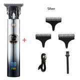 Electric hair clipper LCD digital display 1000mAh lithium battery retro carving oil head electric clipper USB charging electric