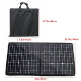 Black 100W Portable Solar Panel Folding Bag USB+DC Output Solar Charger Solar Charging Device Outdoor Power Supply
