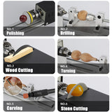 Upgraded Mini Lathe Beads Polisher Machine DIY CNC Machining for Table Woodworking DIY Tool Lathe Standard Set DC 12V-24V 96W